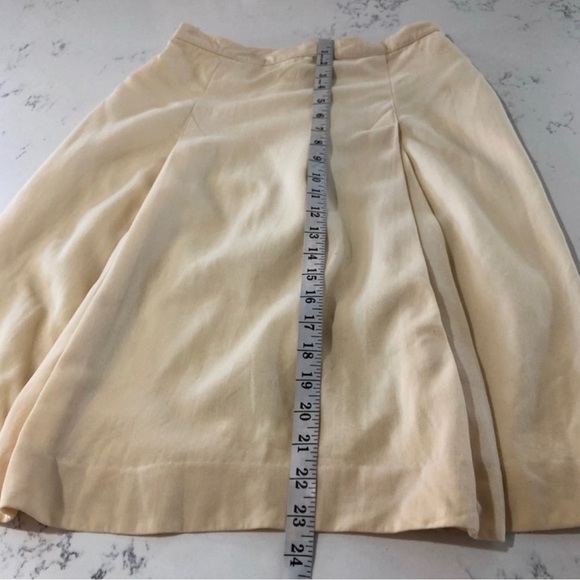 Paul Stanley 100% pure wool midi yellow skirt S:12 - Picture 4 of 16